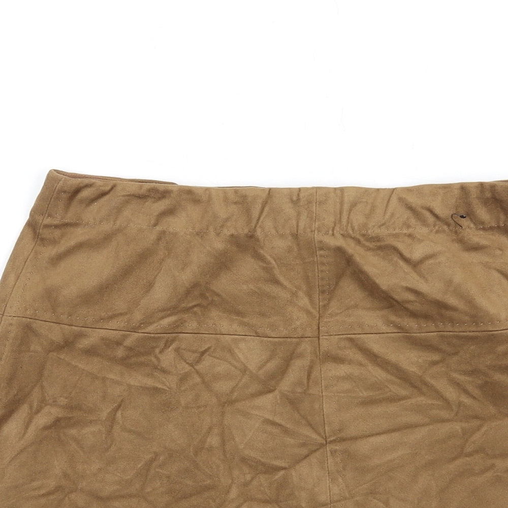 Max Studio Womens Brown Polyester Mini Skirt Size XS - Suede Style