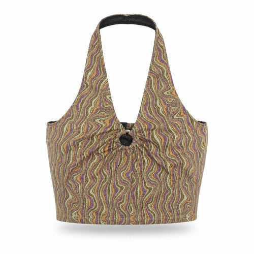 Urban Outfitters Womens Multicoloured Geometric Polyester Cropped Tank Size L Halter