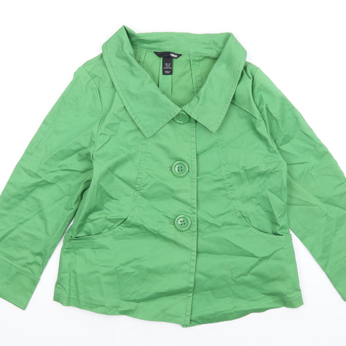 H&M Womens Green Jacket Size 12 Button