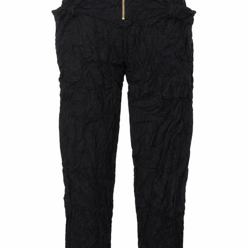 French Connection Womens Black Viscose Trousers Size 6 L29 in Regular Zip