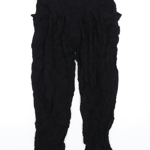 French Connection Womens Black Viscose Trousers Size 6 L29 in Regular Zip