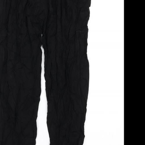 French Connection Womens Black Viscose Trousers Size 6 L29 in Regular Zip