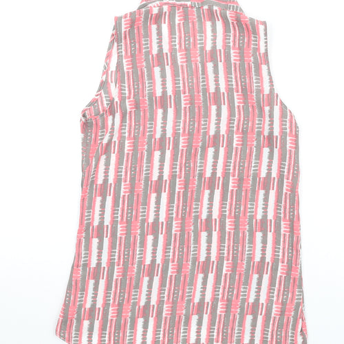 NEXT Womens Multicoloured Geometric Polyester Basic Blouse Size 6 V-Neck