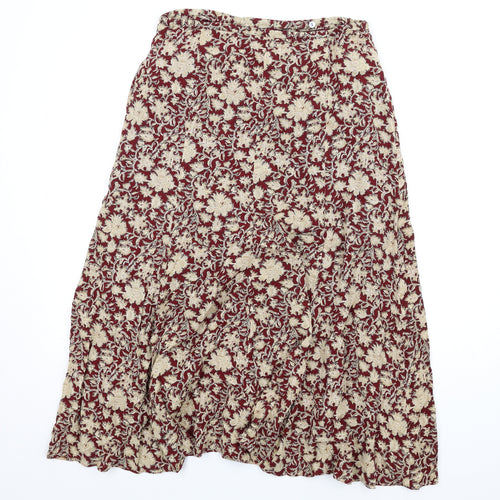 Bianca Womens Red Geometric Viscose A-Line Skirt Size 10 Zip