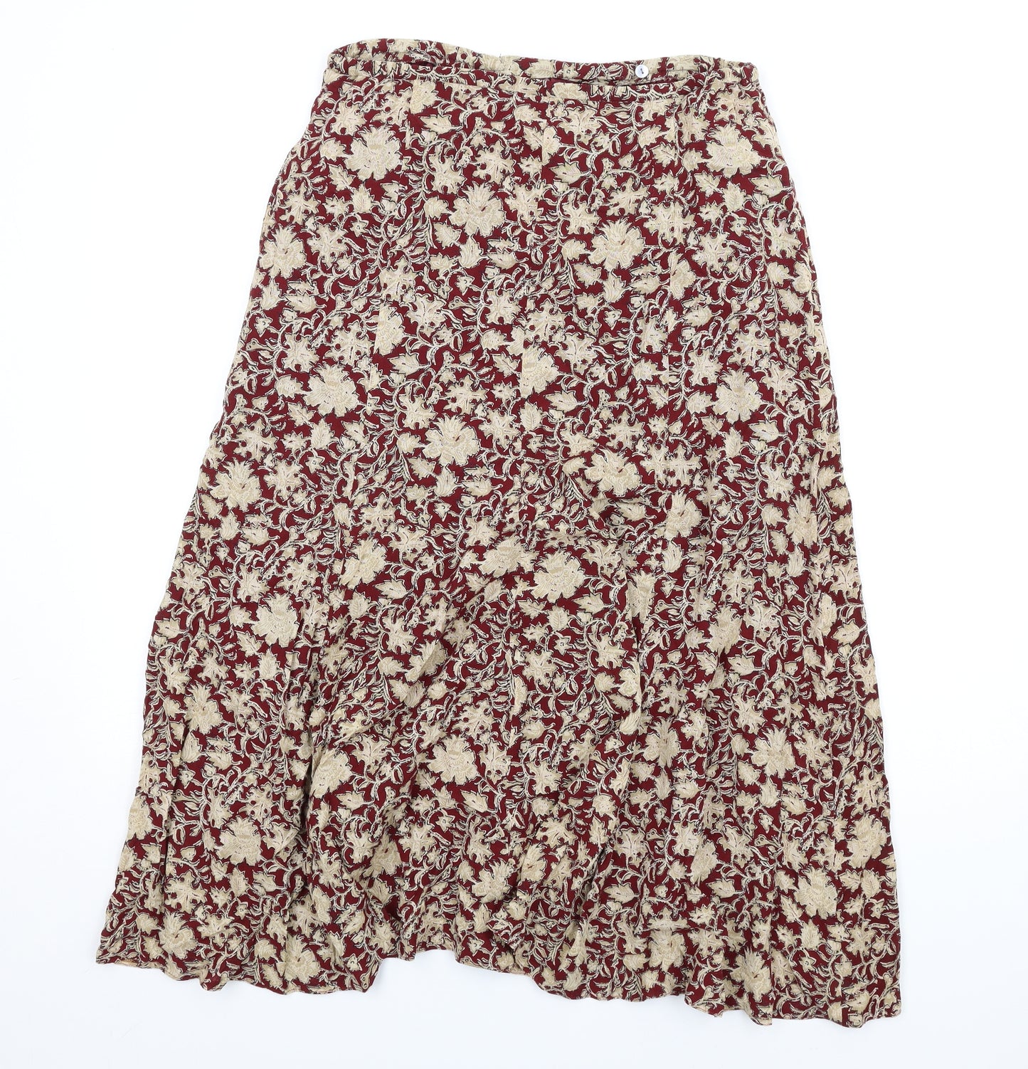 Bianca Womens Red Geometric Viscose A-Line Skirt Size 10 Zip