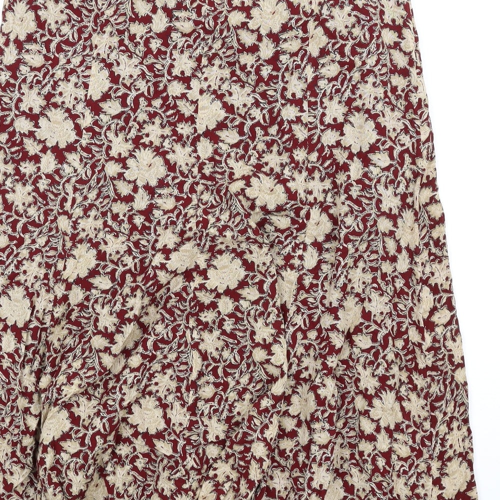 Bianca Womens Red Geometric Viscose A-Line Skirt Size 10 Zip