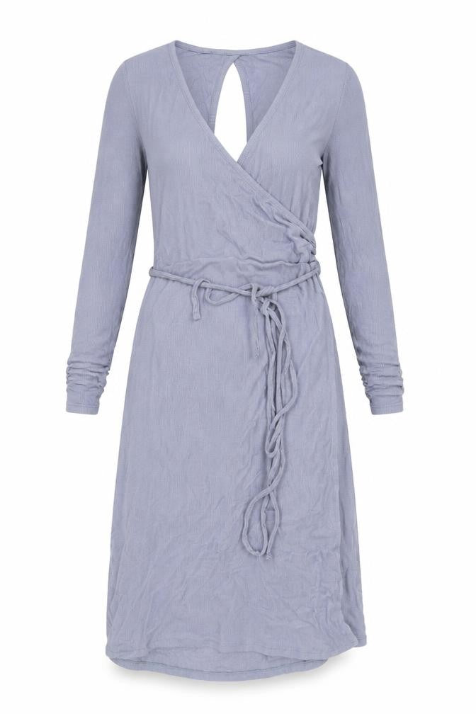 Front view of Topshop women’s blue viscose a-line, size UK 10, v-neck pullover