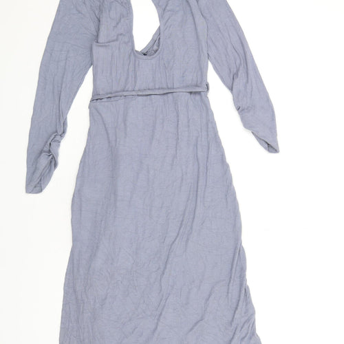 Topshop Womens Blue Viscose A-Line Size 10 V-Neck Pullover