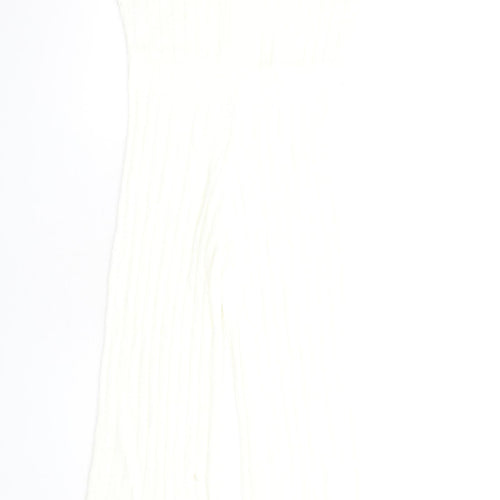 PRETTYLITTLETHING Womens Ivory Acrylic Jumpsuit One-Piece Size S L30 in Pullover