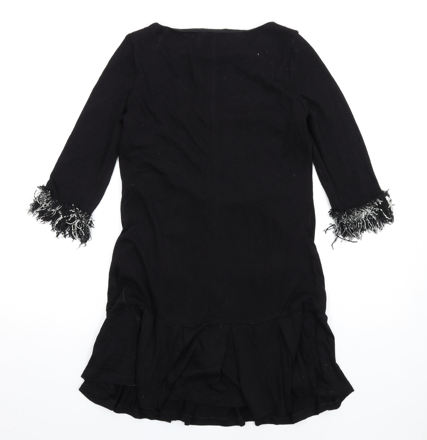 festa Womens Black Polyester A-Line Size 10 Round Neck Pullover