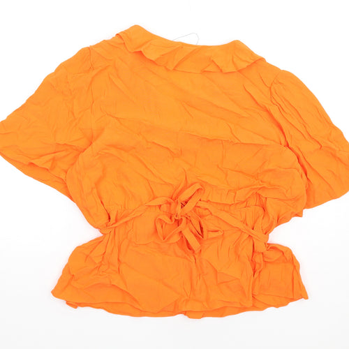Marks and Spencer Womens Orange Viscose Basic Blouse Size 20 V-Neck