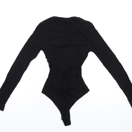 Lelis Womens Black Vinyl Bodysuit One-Piece Size S Snap