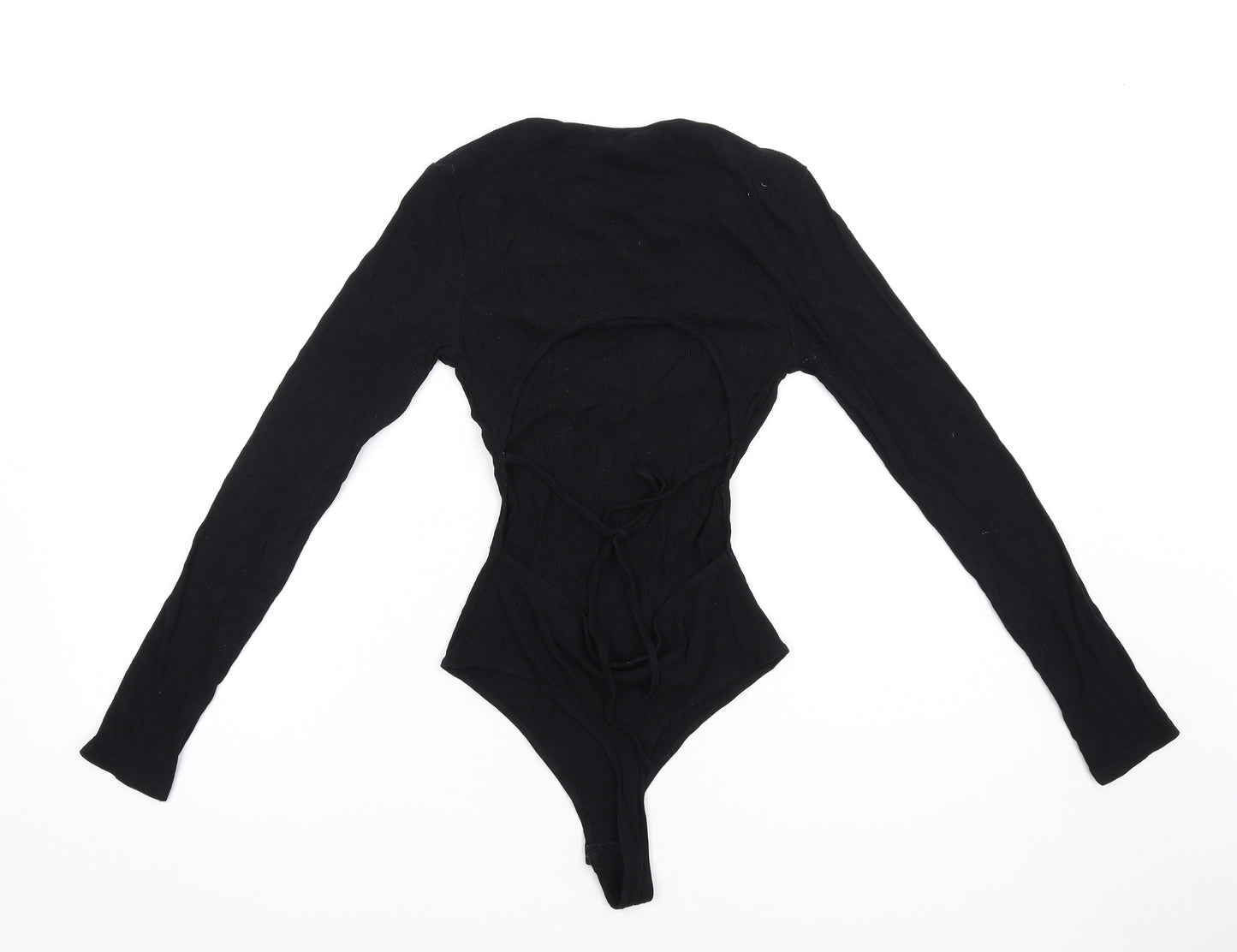 Lelis Womens Black Vinyl Bodysuit One-Piece Size S Snap