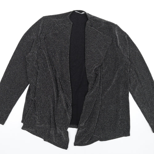 Classic Womens Black Polyamide Kimono T-Shirt Size 16 V-Neck