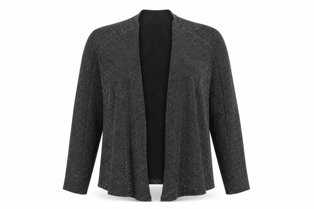 Classic Womens Black Polyamide Kimono T-Shirt Size 16 V-Neck