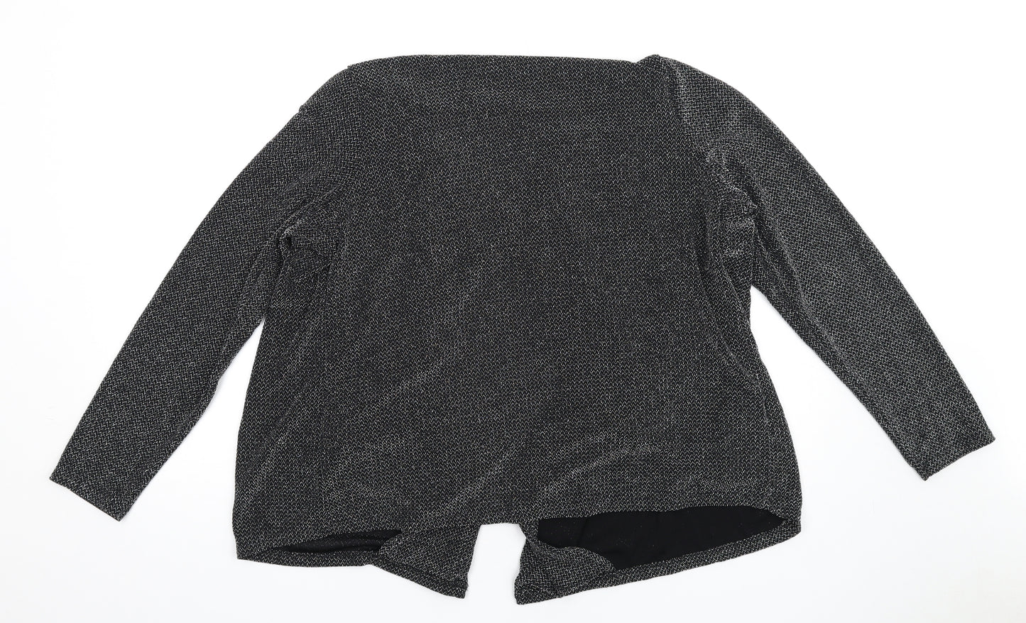 Classic Womens Black Polyamide Kimono T-Shirt Size 16 V-Neck