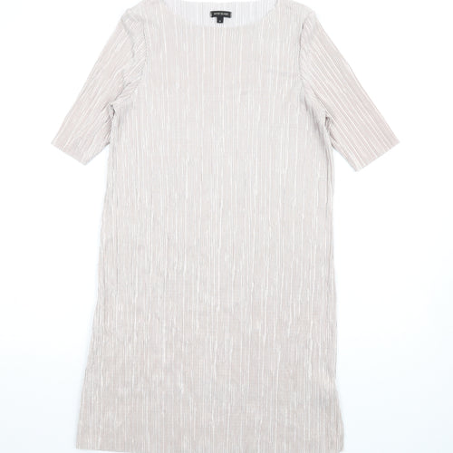 River Island Womens Beige Polyester T-Shirt Dress Size 8 Round Neck Pullover