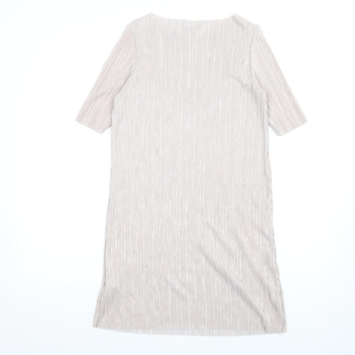 River Island Womens Beige Polyester T-Shirt Dress Size 8 Round Neck Pullover