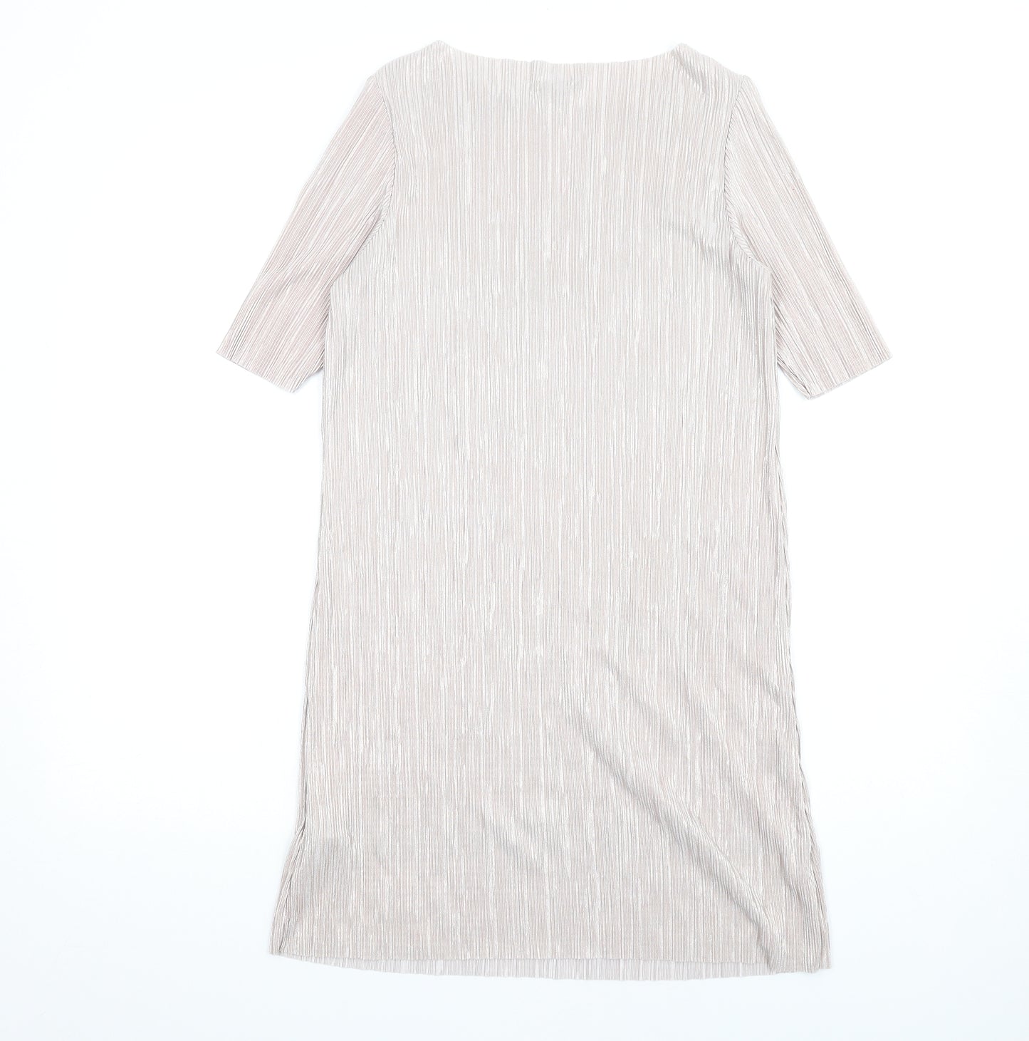 River Island Womens Beige Polyester T-Shirt Dress Size 8 Round Neck Pullover