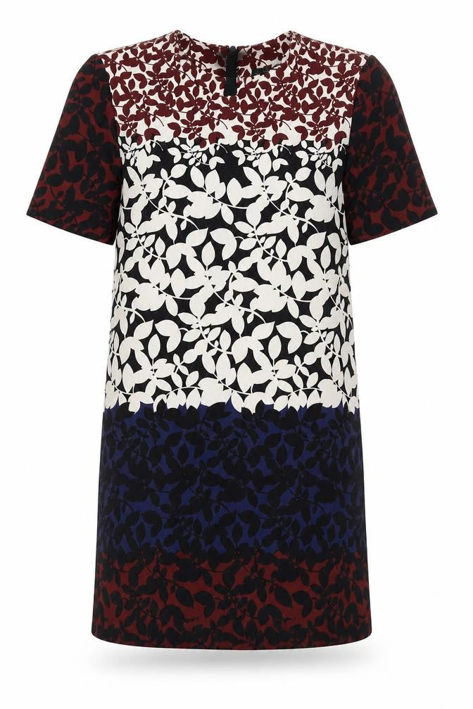 Zara Womens Multicoloured Geometric Polyester T-Shirt Dress Size S Round Neck Zip