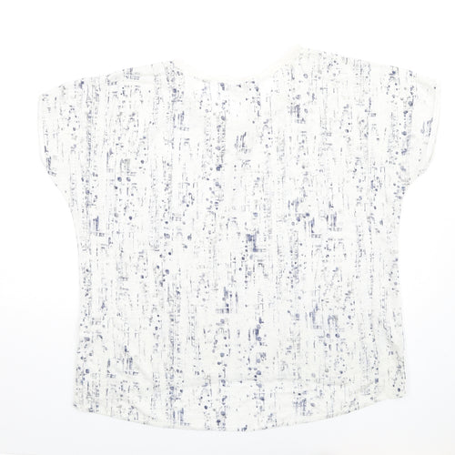 Bellambia Womens White Viscose Basic T-Shirt Size M Round Neck