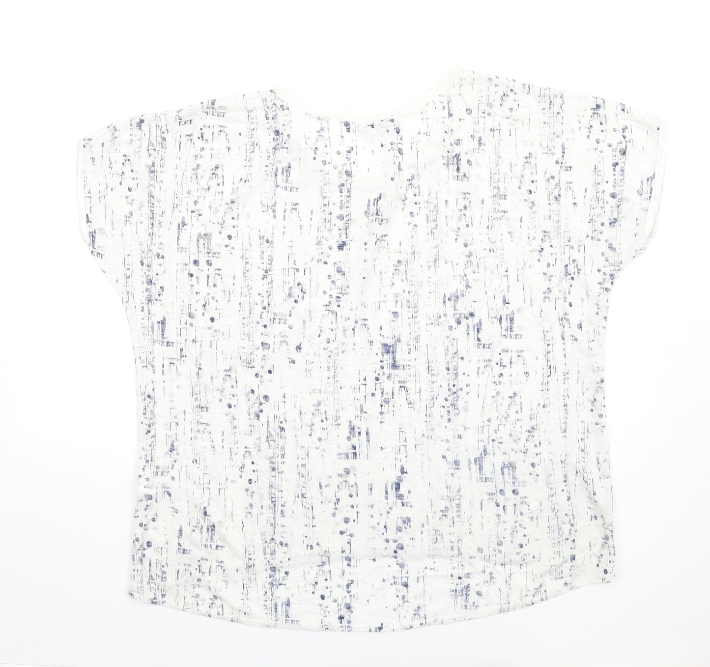 Bellambia Womens White Viscose Basic T-Shirt Size M Round Neck