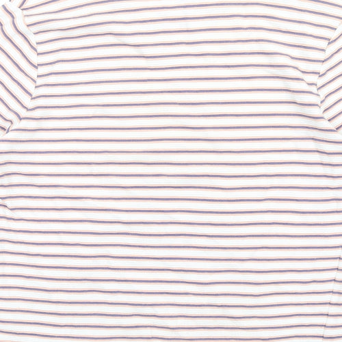River Island Mens Multicoloured Striped Cotton T-Shirt Size M Round Neck