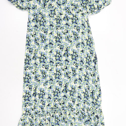 Marks and Spencer Womens Multicoloured Floral Viscose Maxi Size 10 V-Neck Zip
