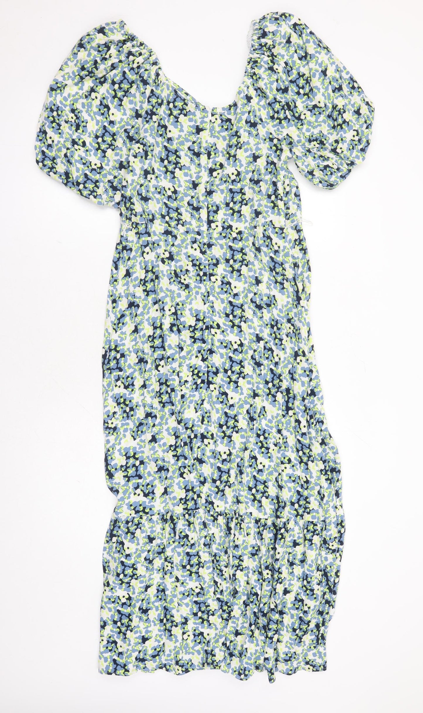 Marks and Spencer Womens Multicoloured Floral Viscose Maxi Size 10 V-Neck Zip