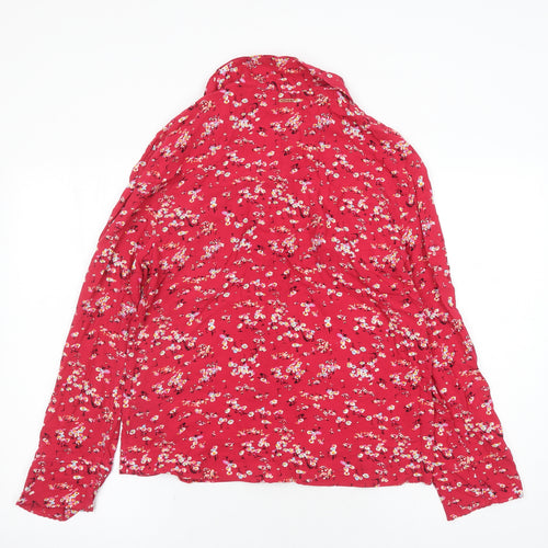 Ghost Womens Red Floral Viscose Top Pyjama Top Size 8 Button