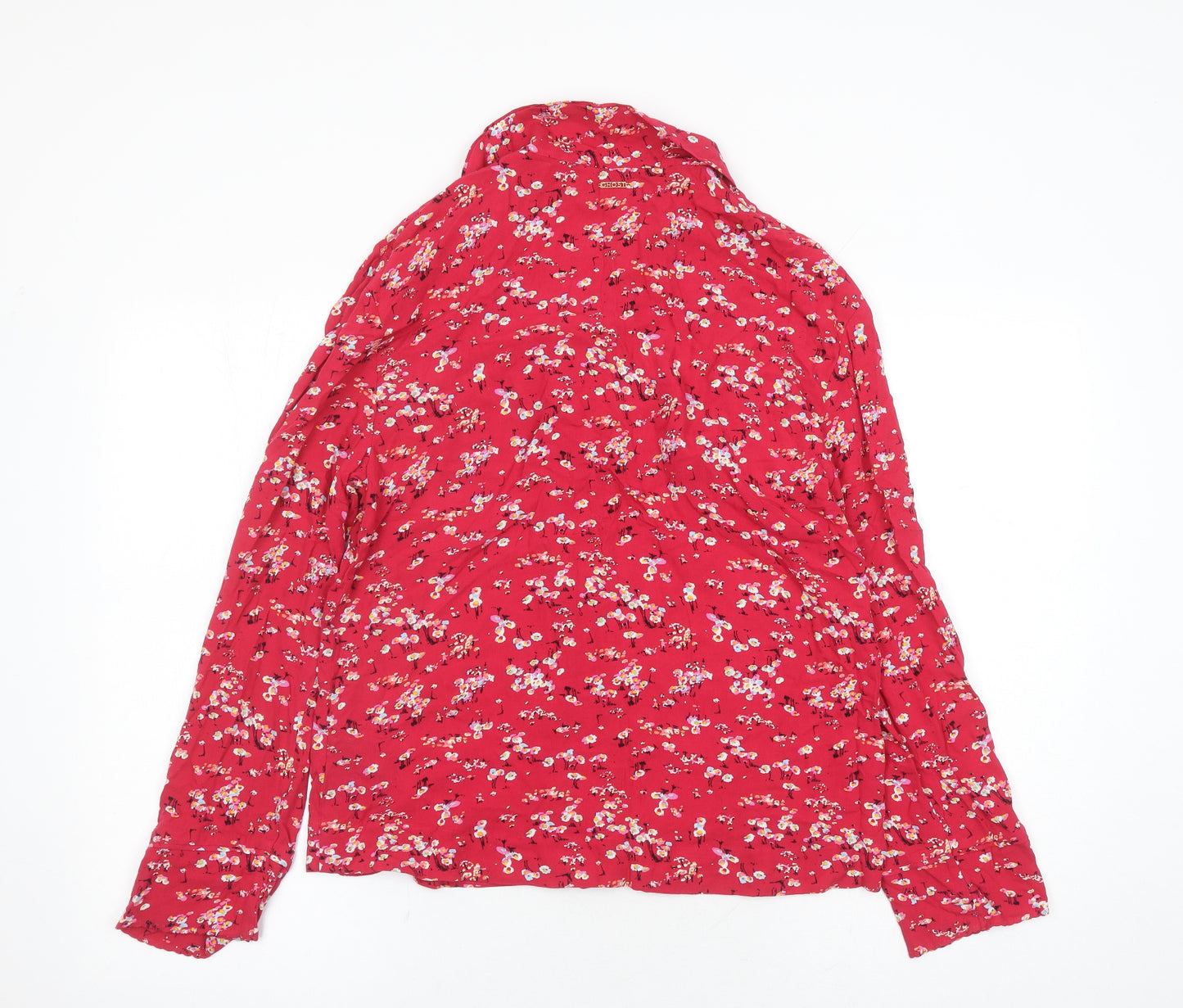 Ghost Womens Red Floral Viscose Top Pyjama Top Size 8 Button