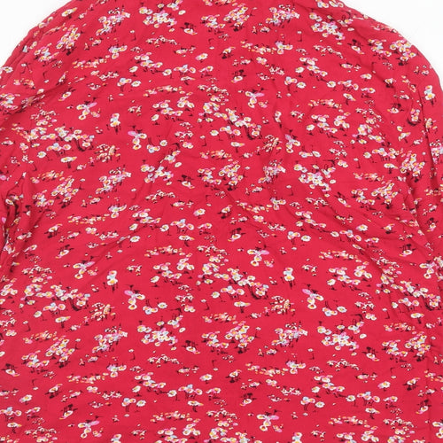 Ghost Womens Red Floral Viscose Top Pyjama Top Size 8 Button