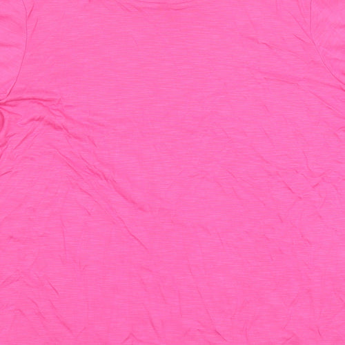 Marks and Spencer Womens Pink Modal Basic T-Shirt Size 8 Crew Neck
