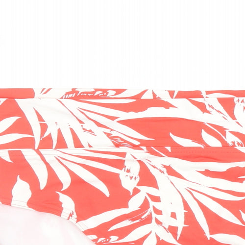 Marks and Spencer Womens Red Geometric Polyamide Swim Bottom Size 18 - Leaves Print