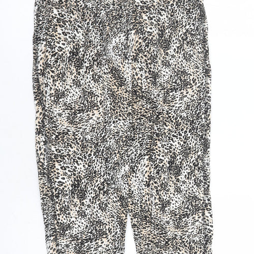 Marks and Spencer Womens Brown Animal Print Viscose Carrot Leggings Size 6 L28 in - Leopard Pattern Elasticated Waist