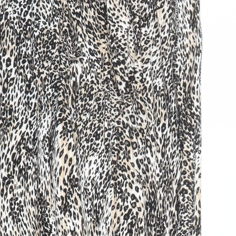 Marks and Spencer Womens Brown Animal Print Viscose Carrot Leggings Size 6 L28 in - Leopard Pattern Elasticated Waist