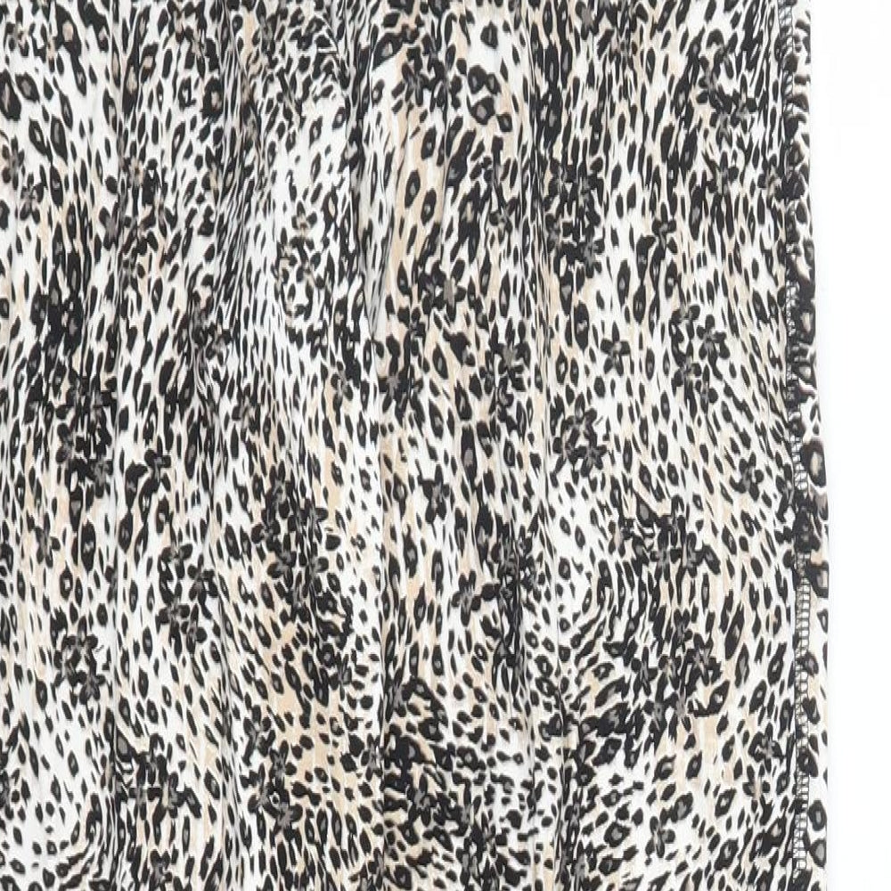 Marks and Spencer Womens Brown Animal Print Viscose Carrot Leggings Size 6 L28 in - Leopard Pattern Elasticated Waist