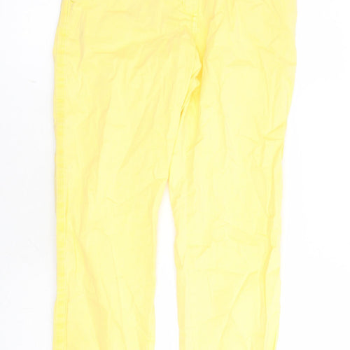 Marks and Spencer Womens Yellow Cotton Chino Trousers Size 6 L27 in Regular Zip
