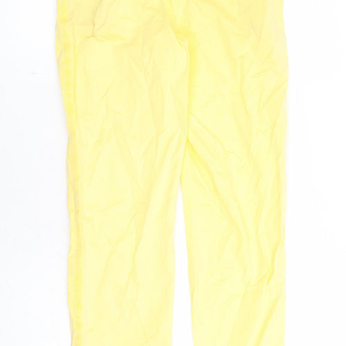 Marks and Spencer Womens Yellow Cotton Chino Trousers Size 6 L27 in Regular Zip