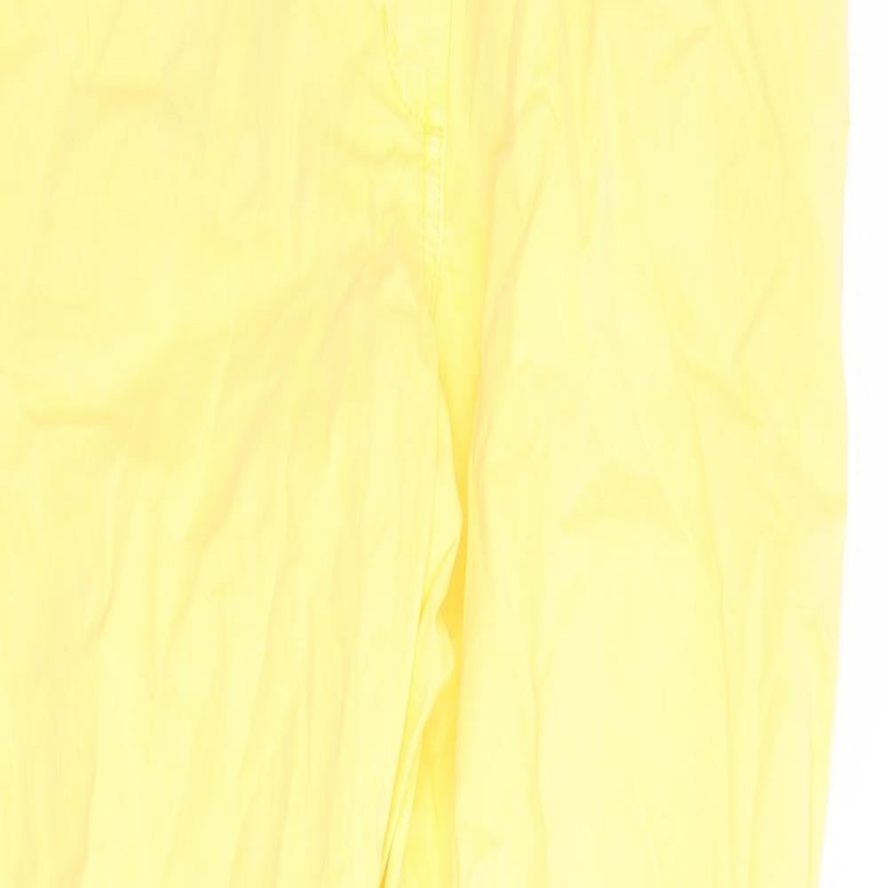 Marks and Spencer Womens Yellow Cotton Chino Trousers Size 6 L27 in Regular Zip