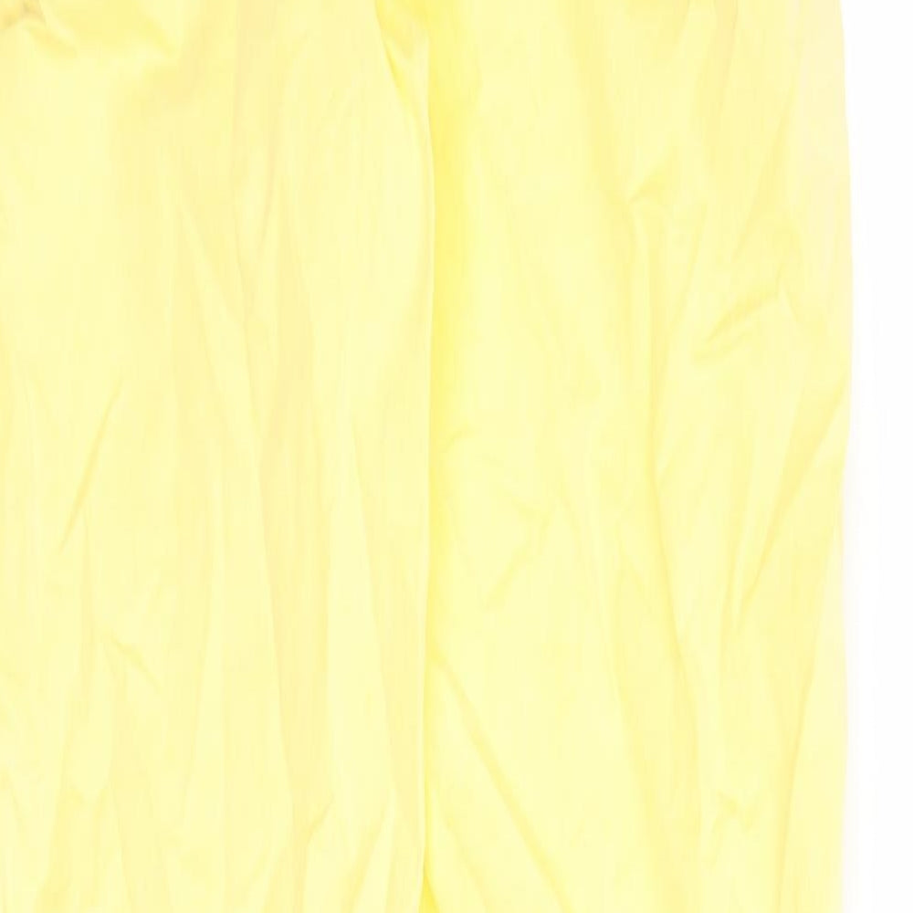 Marks and Spencer Womens Yellow Cotton Chino Trousers Size 6 L27 in Regular Zip
