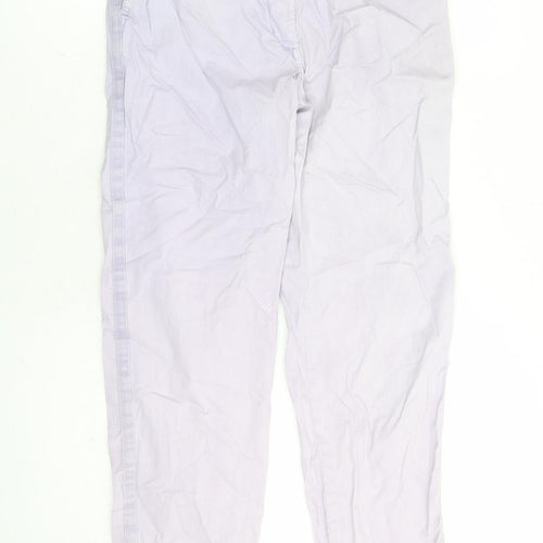 Marks and Spencer Womens Purple Cotton Chino Trousers Size 6 L27 in Regular Zip