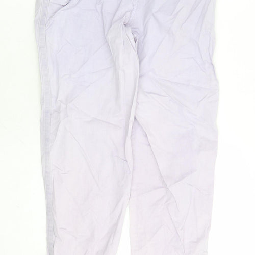 Marks and Spencer Womens Purple Cotton Chino Trousers Size 6 L27 in Regular Zip