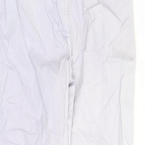 Marks and Spencer Womens Purple Cotton Chino Trousers Size 6 L27 in Regular Zip