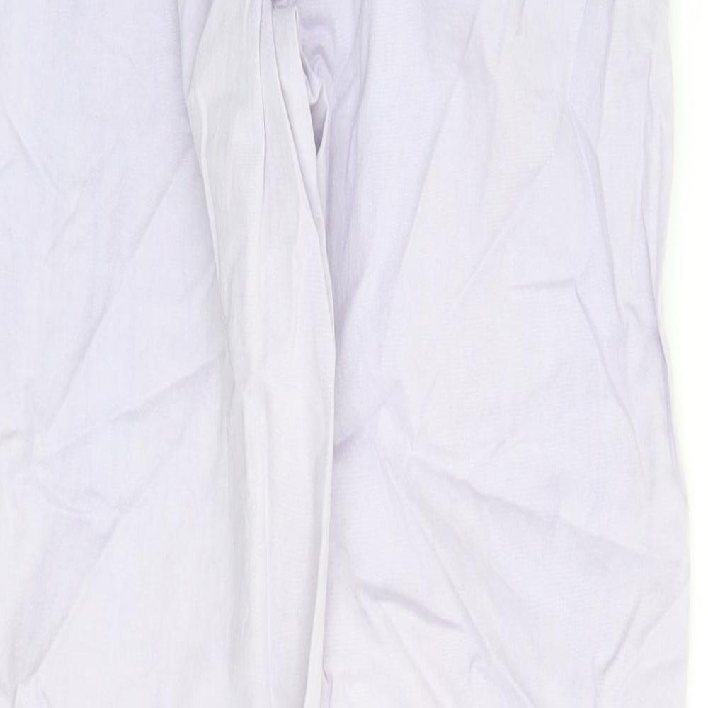 Marks and Spencer Womens Purple Cotton Chino Trousers Size 6 L27 in Regular Zip