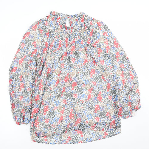 Marks and Spencer Womens Multicoloured Floral Polyester Basic Blouse Size 6 Round Neck