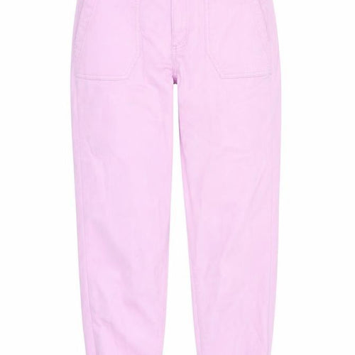 Marks and Spencer Womens Purple Cotton Straight Jeans Size 10 L29 in Regular Zip - Elasticated Waist Zip Detail On Ankle