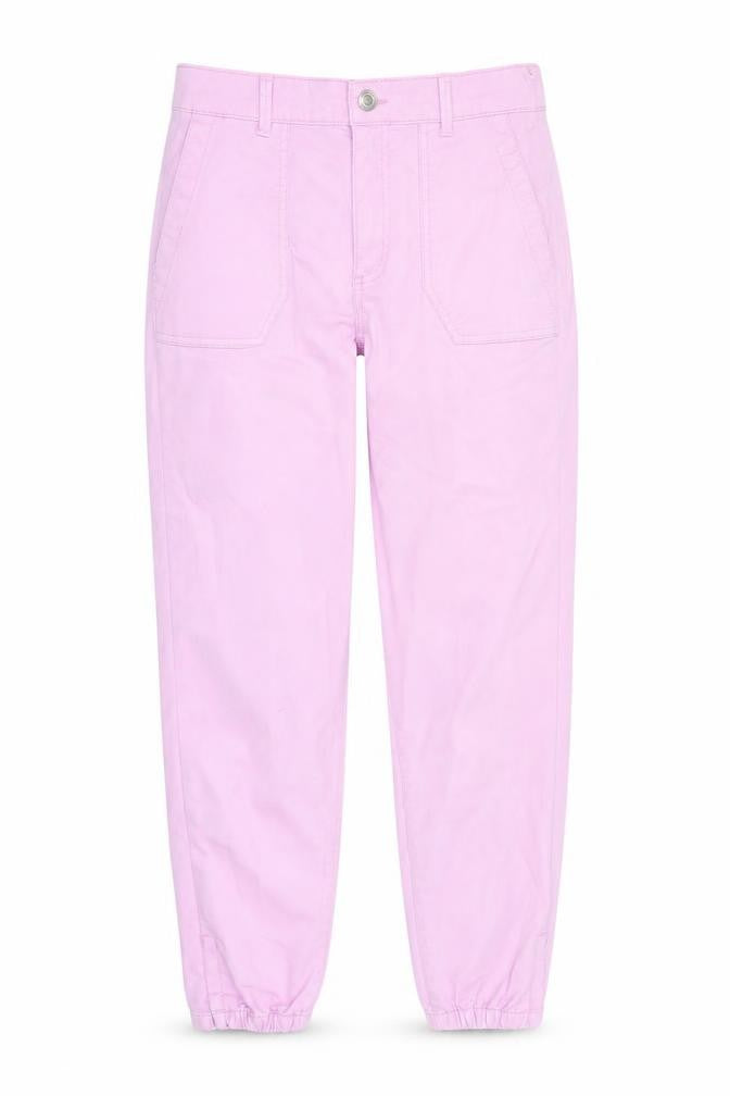 Marks and Spencer Womens Purple Cotton Straight Jeans Size 10 L29 in Regular Zip - Elasticated Waist Zip Detail On Ankle