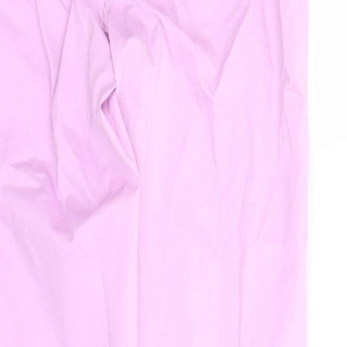 Marks and Spencer Womens Purple Cotton Straight Jeans Size 10 L29 in Regular Zip - Elasticated Waist Zip Detail On Ankle