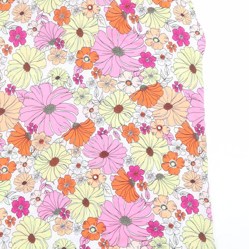 Marks and Spencer Womens Multicoloured Floral Polyester Basic Blouse Size 6 V-Neck